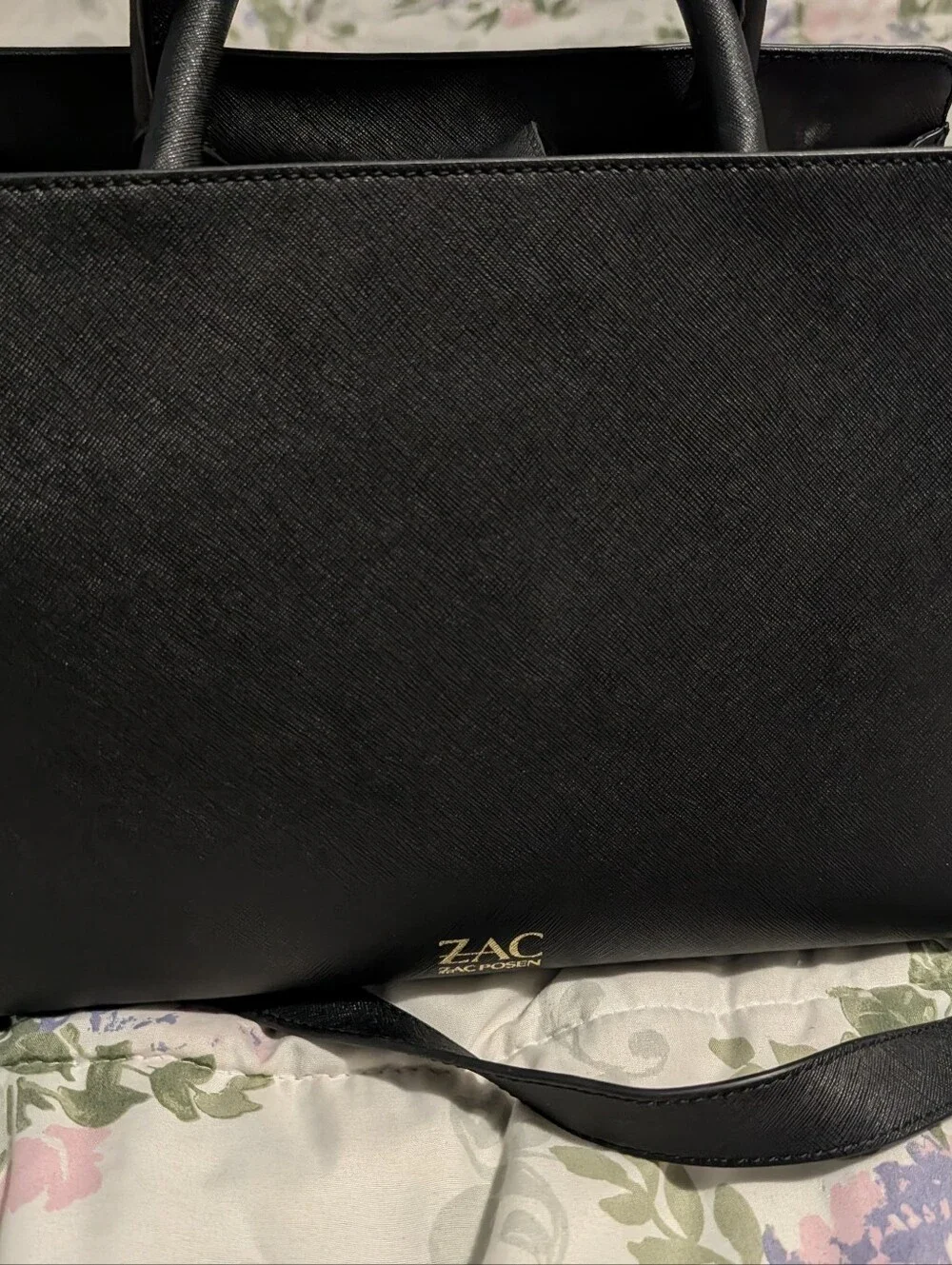 ZAC Zac Posen Eartha Black Structured Satchel with Removable Strap